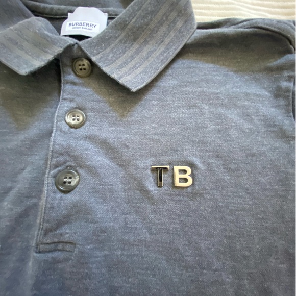 Burbury Polo Shirt TB monogram plaque / additional horse logo. SP - Picture 3 of 6